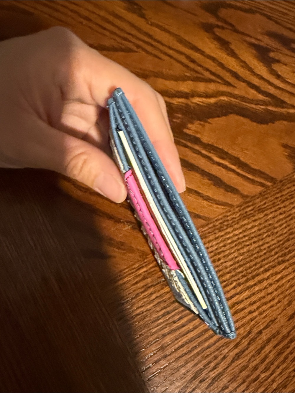 Fossil Light Blue Leather Card Sleeve - Picture 3 of 6